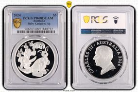 2024 $5 Baby Kangaroo Ag PR68DCAM