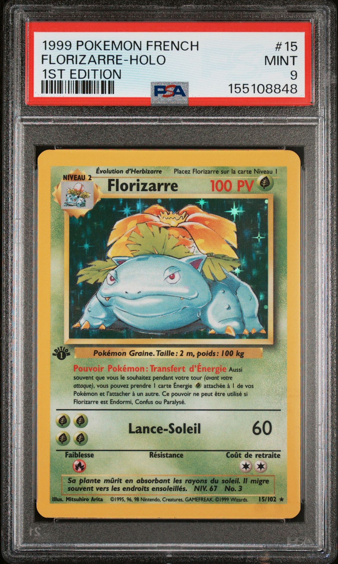 1999 Pokemon POKEMON FRENCH 1ST EDITION #15 Florizarre-Holo front