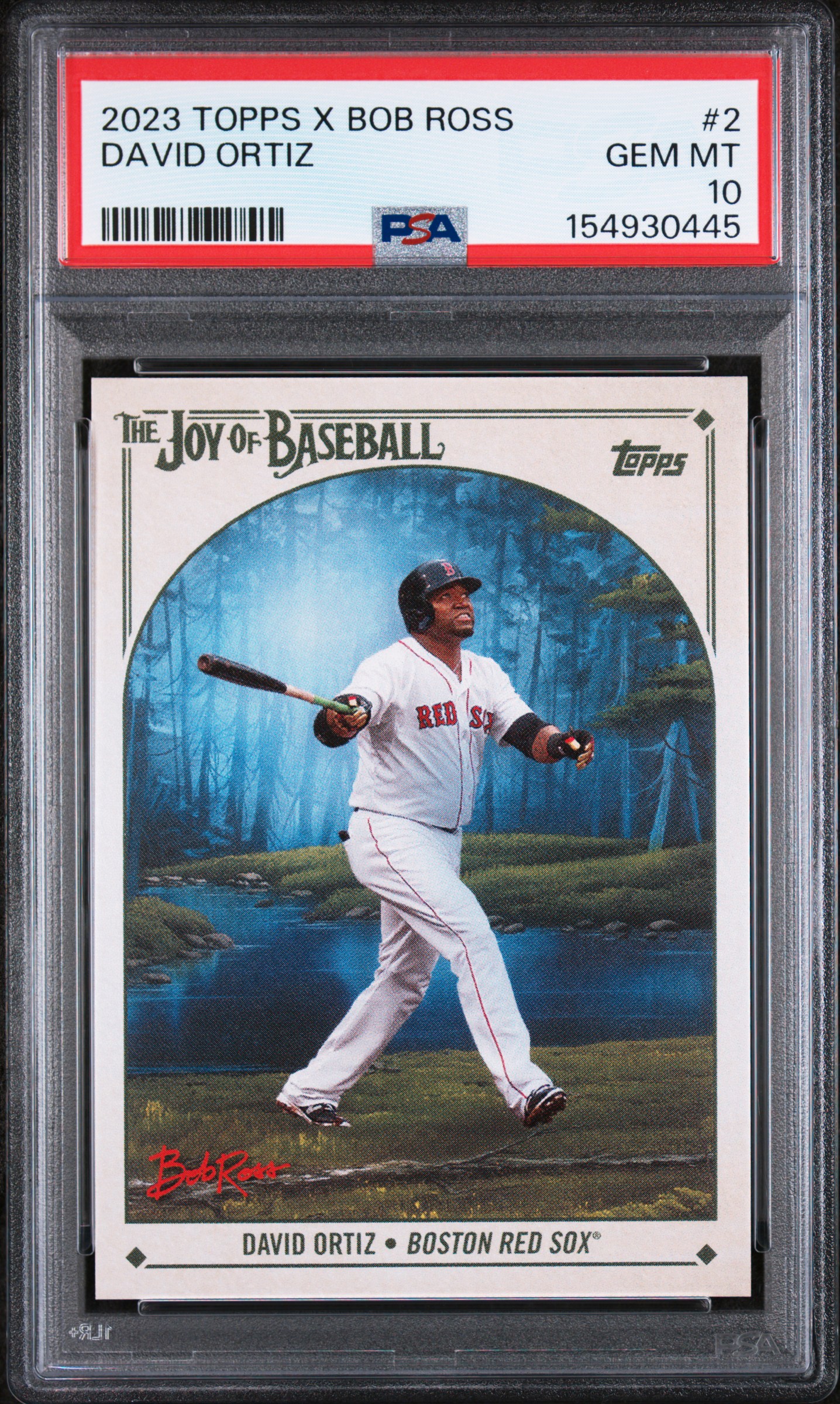 2023 #2 David Ortiz PSA 10 Topps X Bob Ross the Joy of Baseball