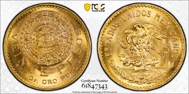 1959 20 Peso KM-478  Au MS66