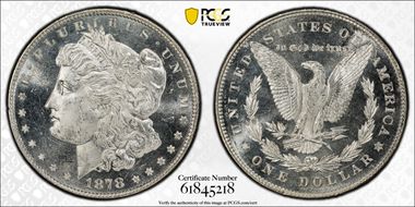 1878 7TF $1 Reverse of 1878 MS64PL