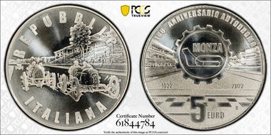 2022-R € 5 Monza Circuit 100th Ann. MS70
