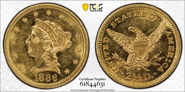 1886 $2.50 MS61