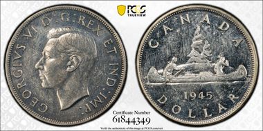 1945 S$1 Doubled HP AU58