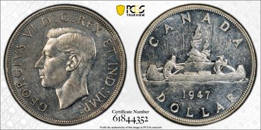 1947 S$1 Blunt 7 Doubled HP MS61