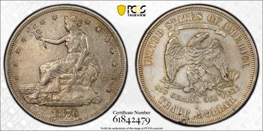 1876-S T$1 TDV-27, Type II/II, DDO N1