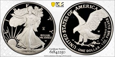 2026-W $1 Silver Eagle w/ Liberty Bell 250 Privy First Strike PR70DCAM