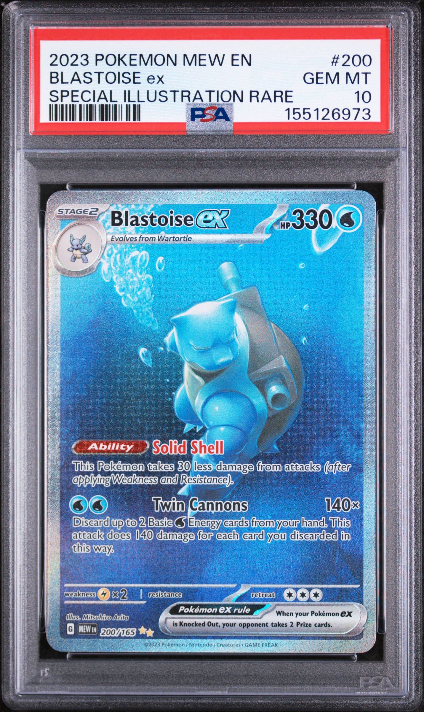 2023 #200 Blastoise EX PSA 10 Mew EN-151