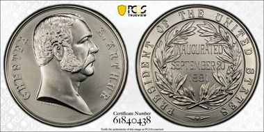 (2024-S) Medal Chester A. Arthur Silver Matte Finish MS69