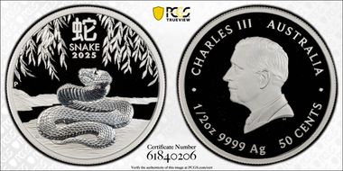 2025-P 50C Year of the Snake 1/2oz Ag PR69DCAM