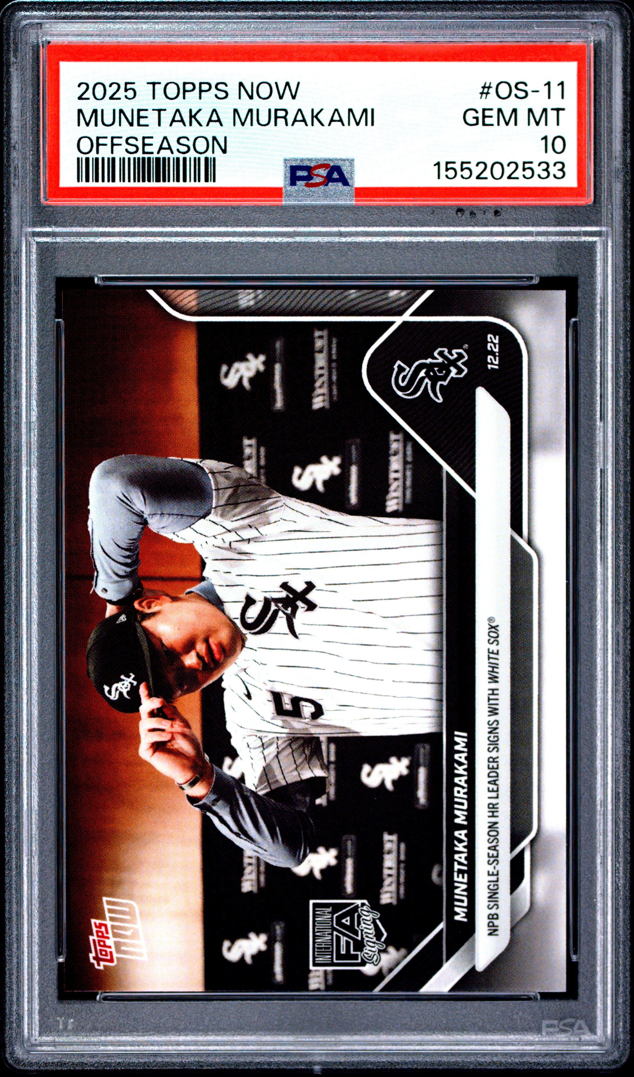 2025 #OS-11 Munetaka Murakami PSA 10 Topps Now Offseason