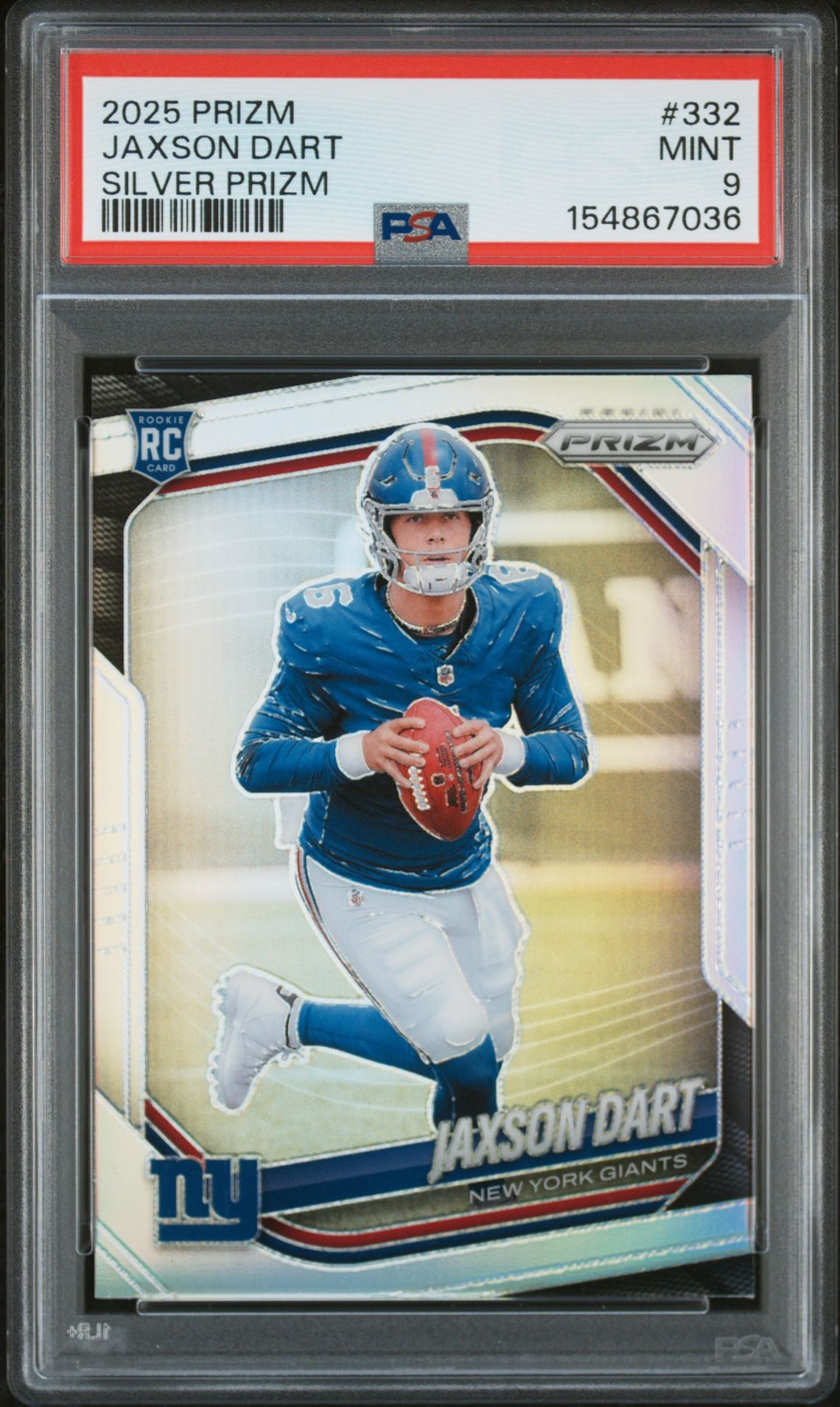 2025 Panini Prizm Jaxson Dart #332 (Silver Prizm) Mint 9 front