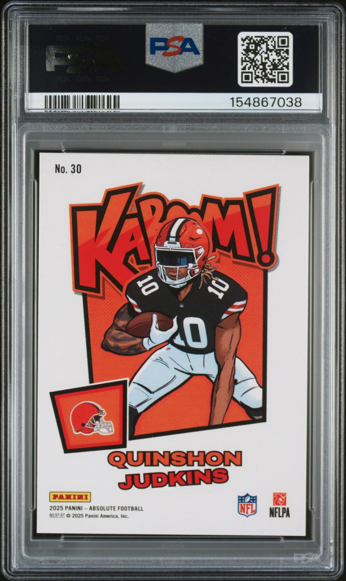 2025 Panini Absolute Kaboom! Horizontal Quinshon Judkins #30 Mint 9 back