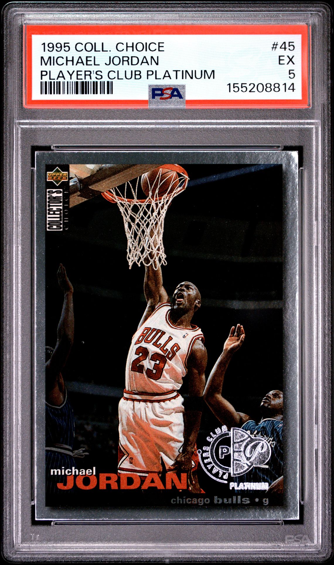 1995 Collector's Choice Michael Jordan #45 (Player's Club Platinum) Ex 5 front