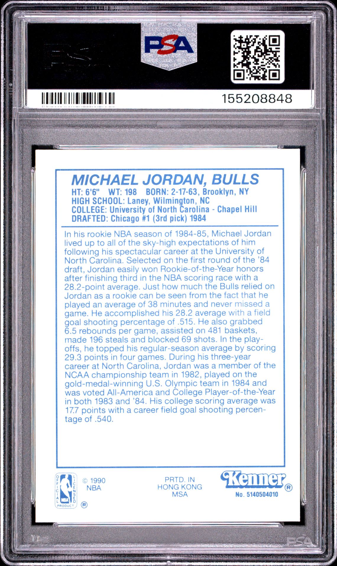 1990 Kenner Starting Line-Up Michael Jordan (Starting Lineup-Yellow) Ex-Mt 6 back