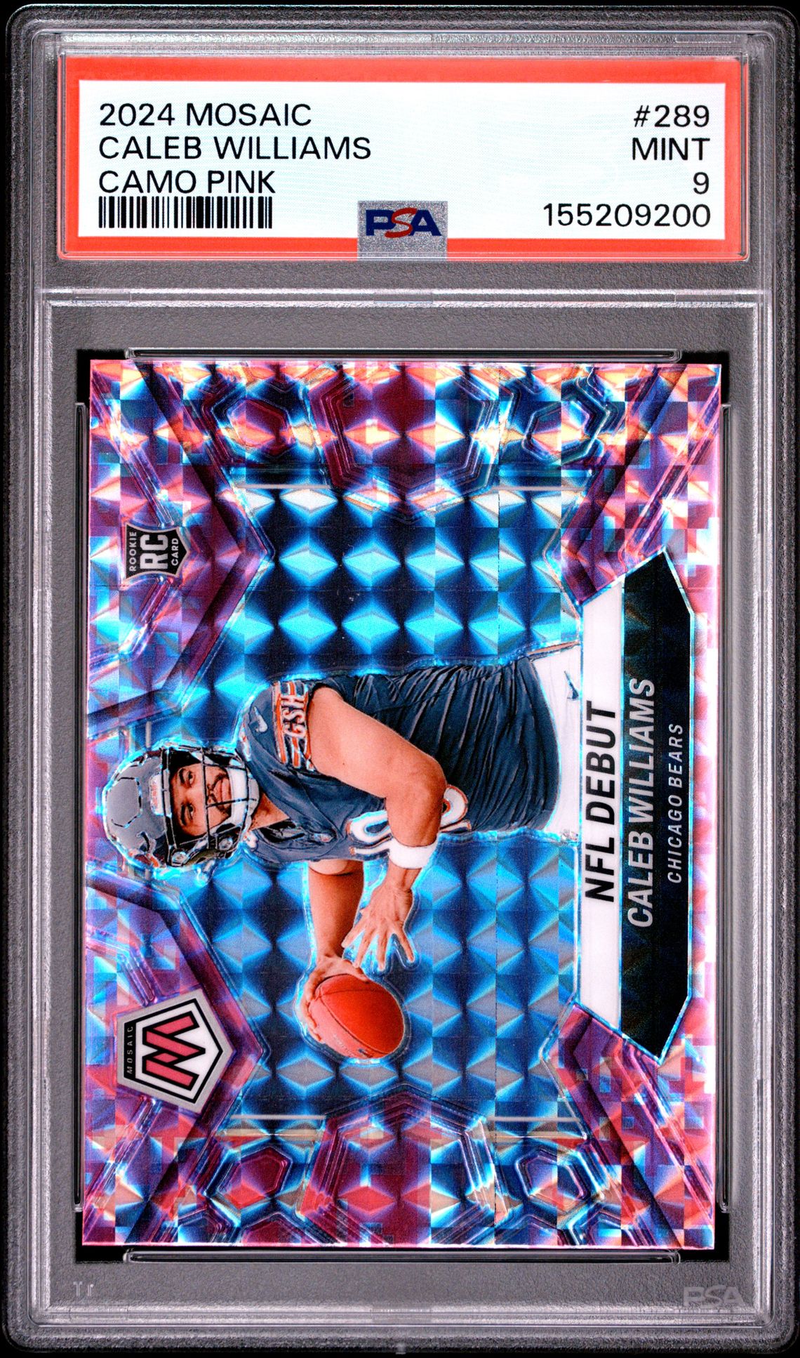 2024 Panini Mosaic Caleb Williams #289 (Camo Pink) Mint 9 front