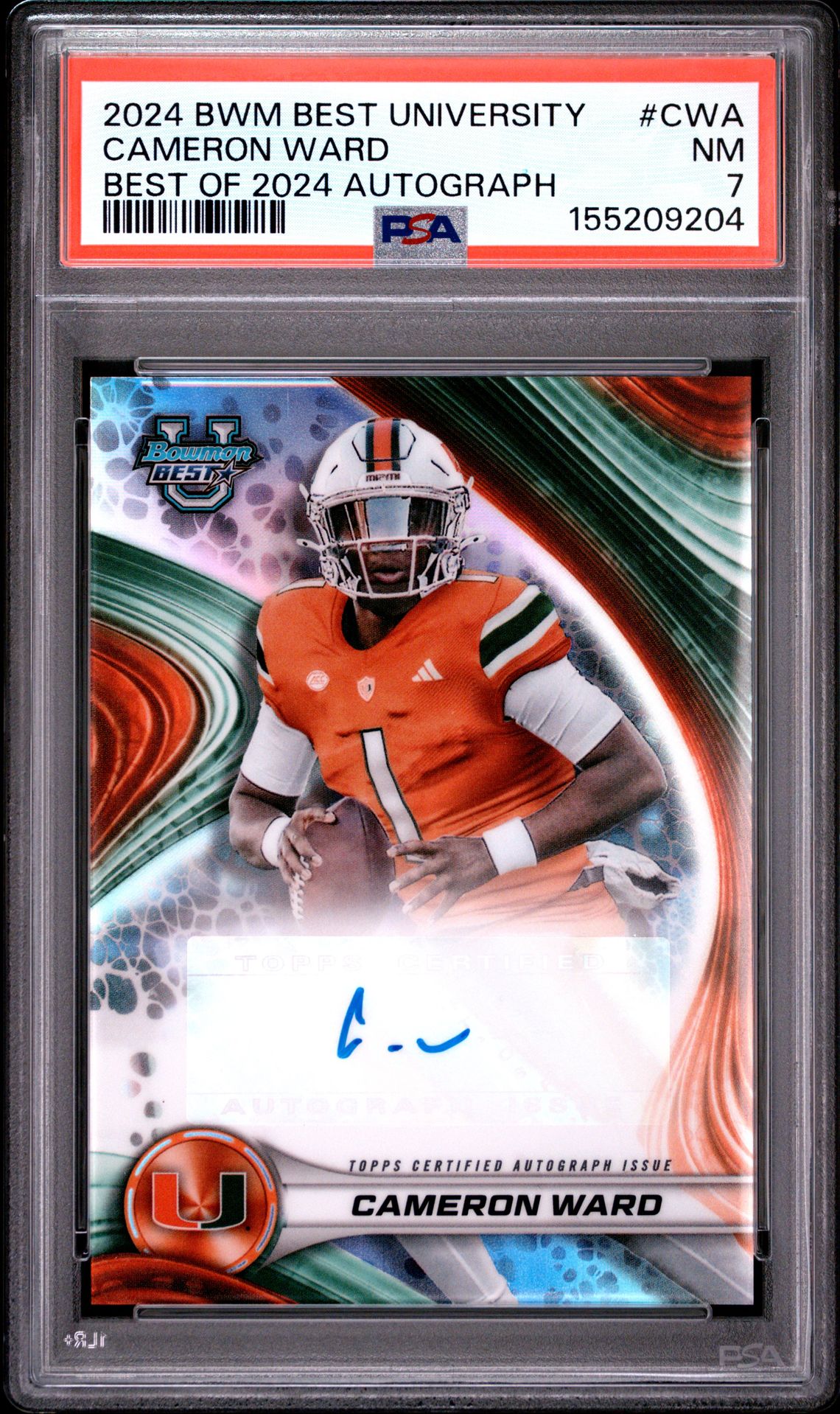 2024 Bowman Best University Best Of 2024 Autographs Cameron Ward #Cwa Nm 7 front