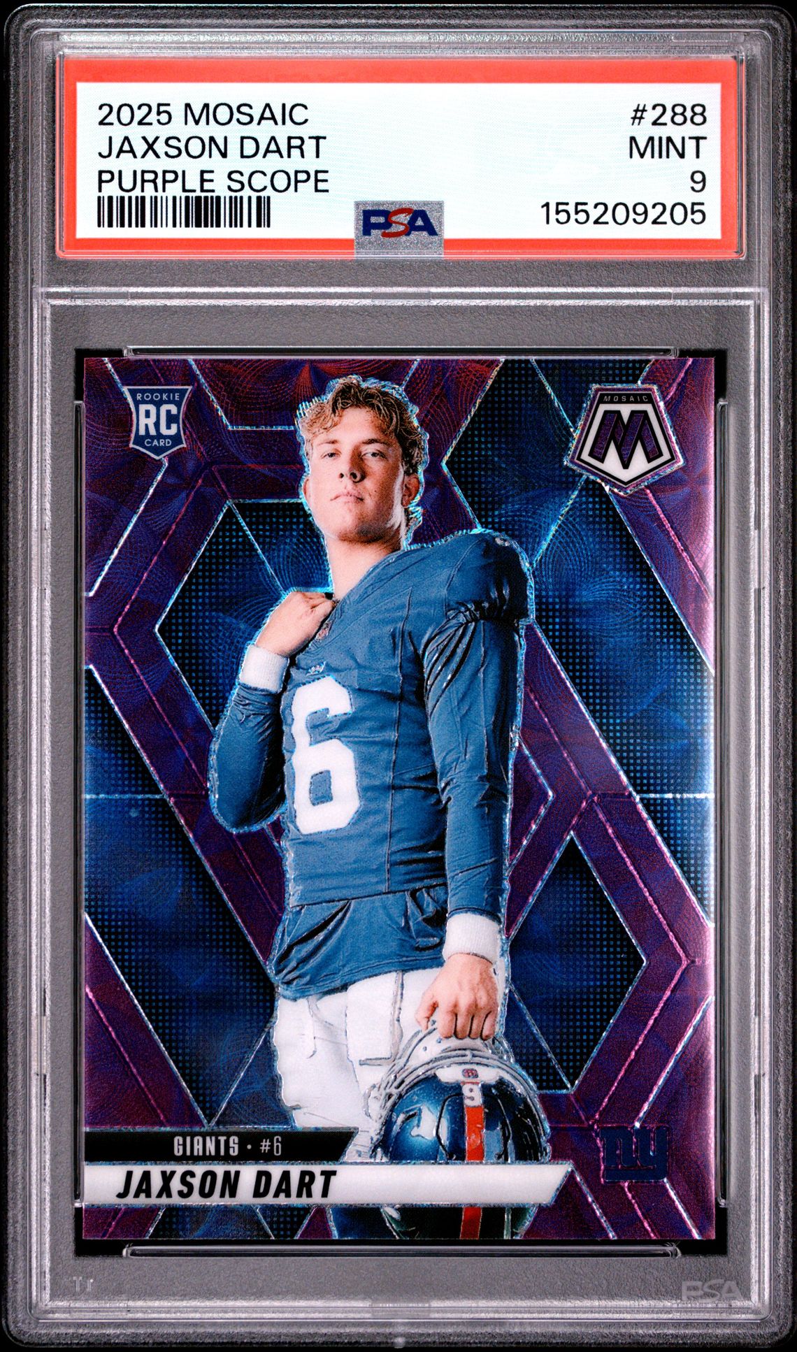 2025 Panini Mosaic Jaxson Dart #288 (Purple Scope) Mint 9 front