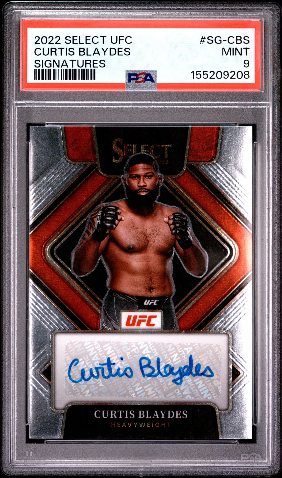2022 Panini Select Ufc Signatures Curtis Blaydes #Sg-Cbs (Signatures) Mint 9 front