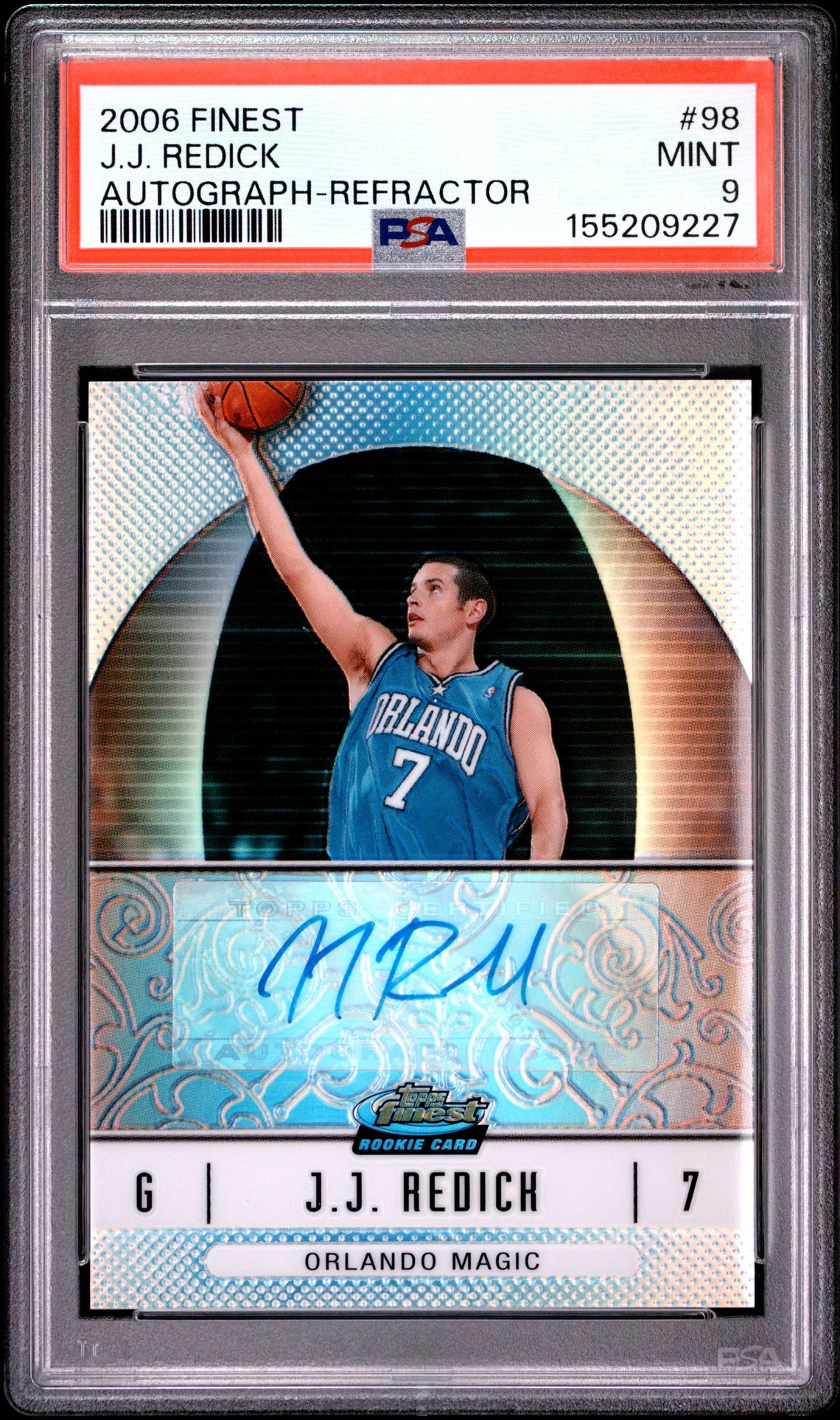 2006 Finest J.j. Redick #98 (Autograph-Refractor) Mint 9 front