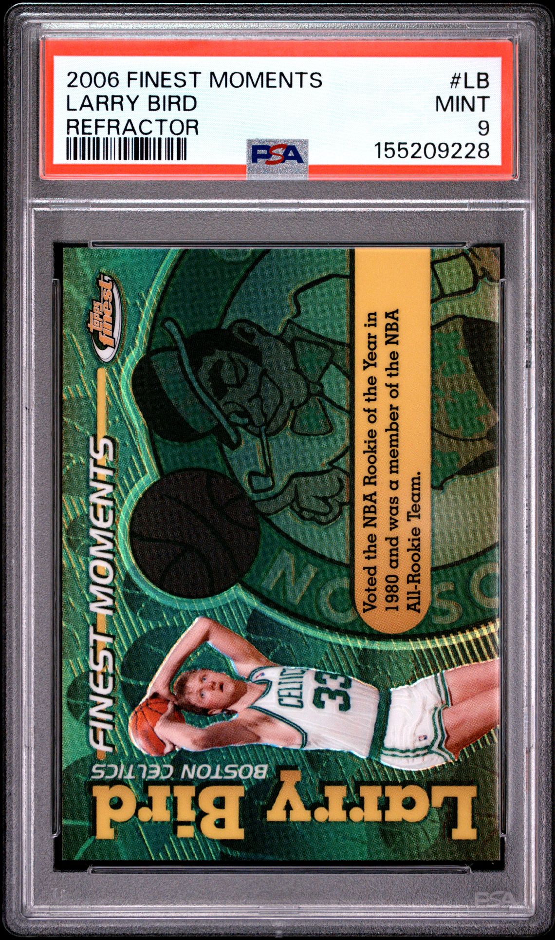 2006 Finest Moments Larry Bird #Lb (Refractor) Mint 9 front