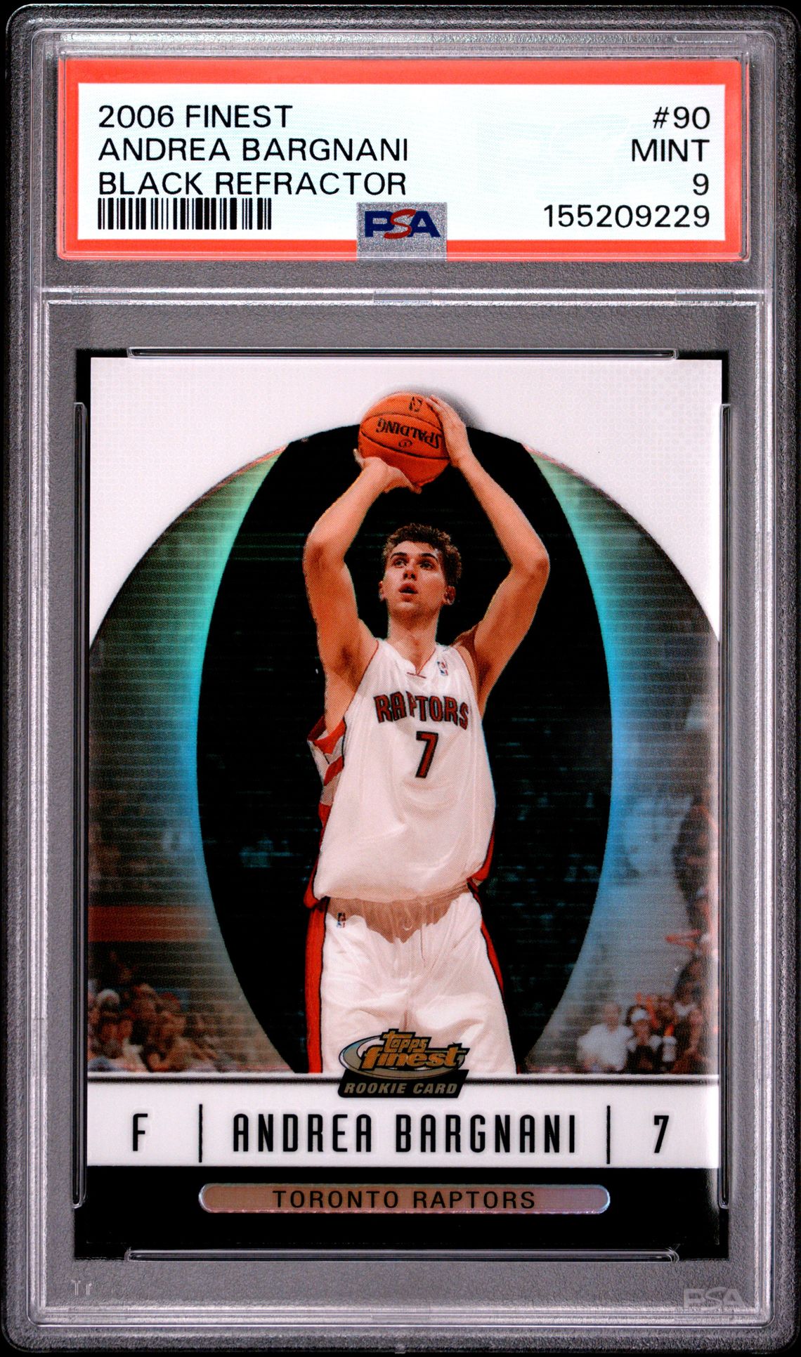 2006 Finest Andrea Bargnani #90 (Black Refractor) Mint 9 front