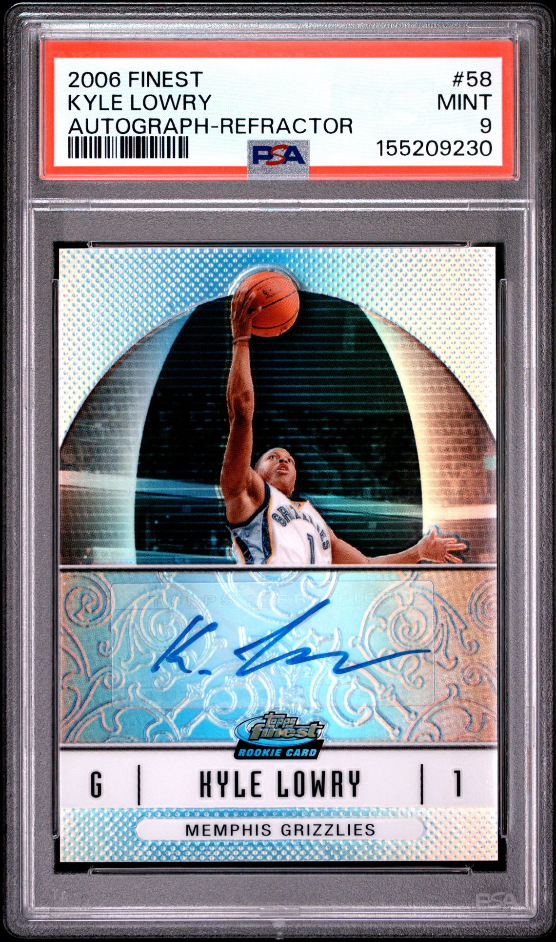 2006 Finest Kyle Lowry #58 (Autograph-Refractor) Mint 9 front