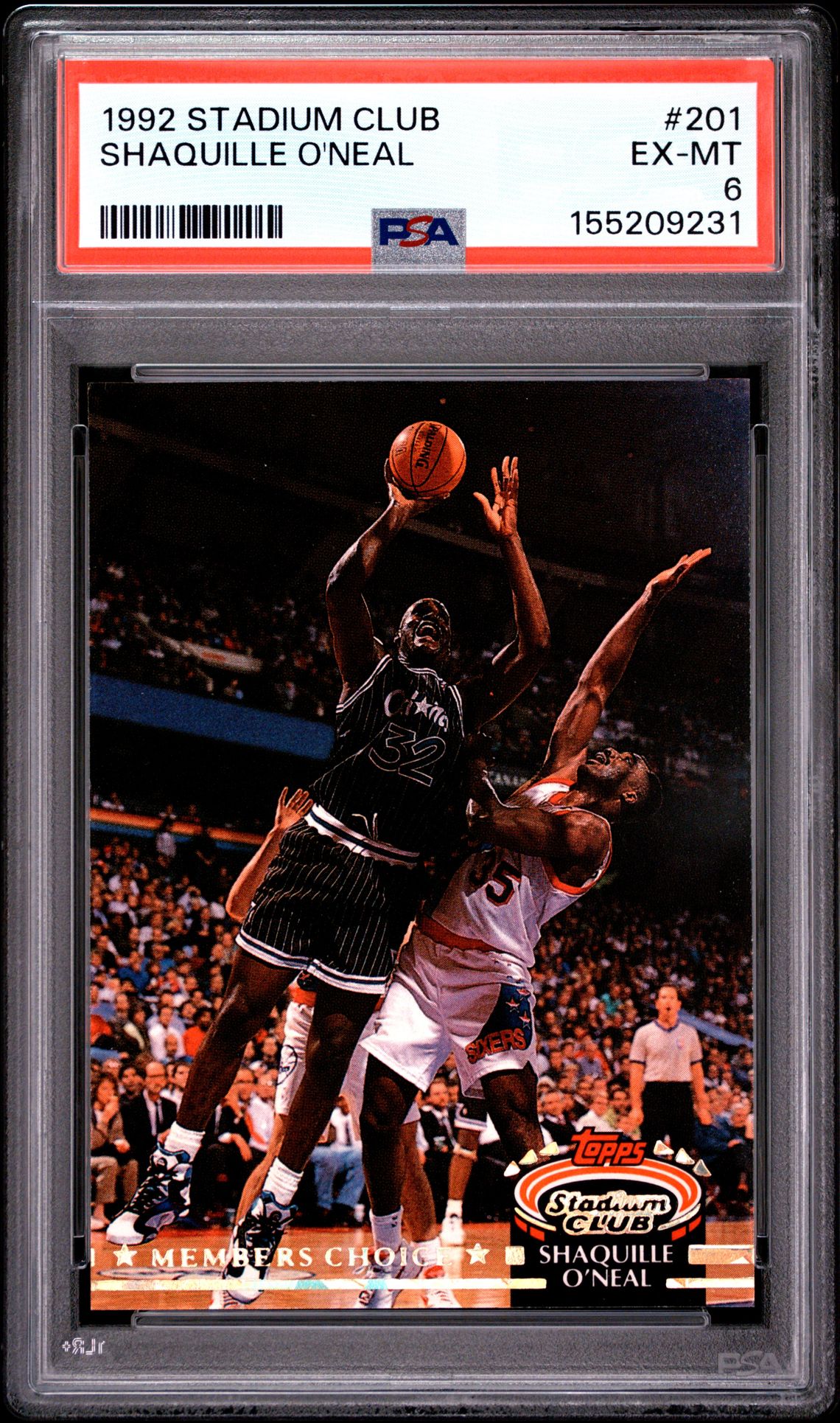 1992 Stadium Club Shaquille O'neal #201 Ex-Mt 6 front
