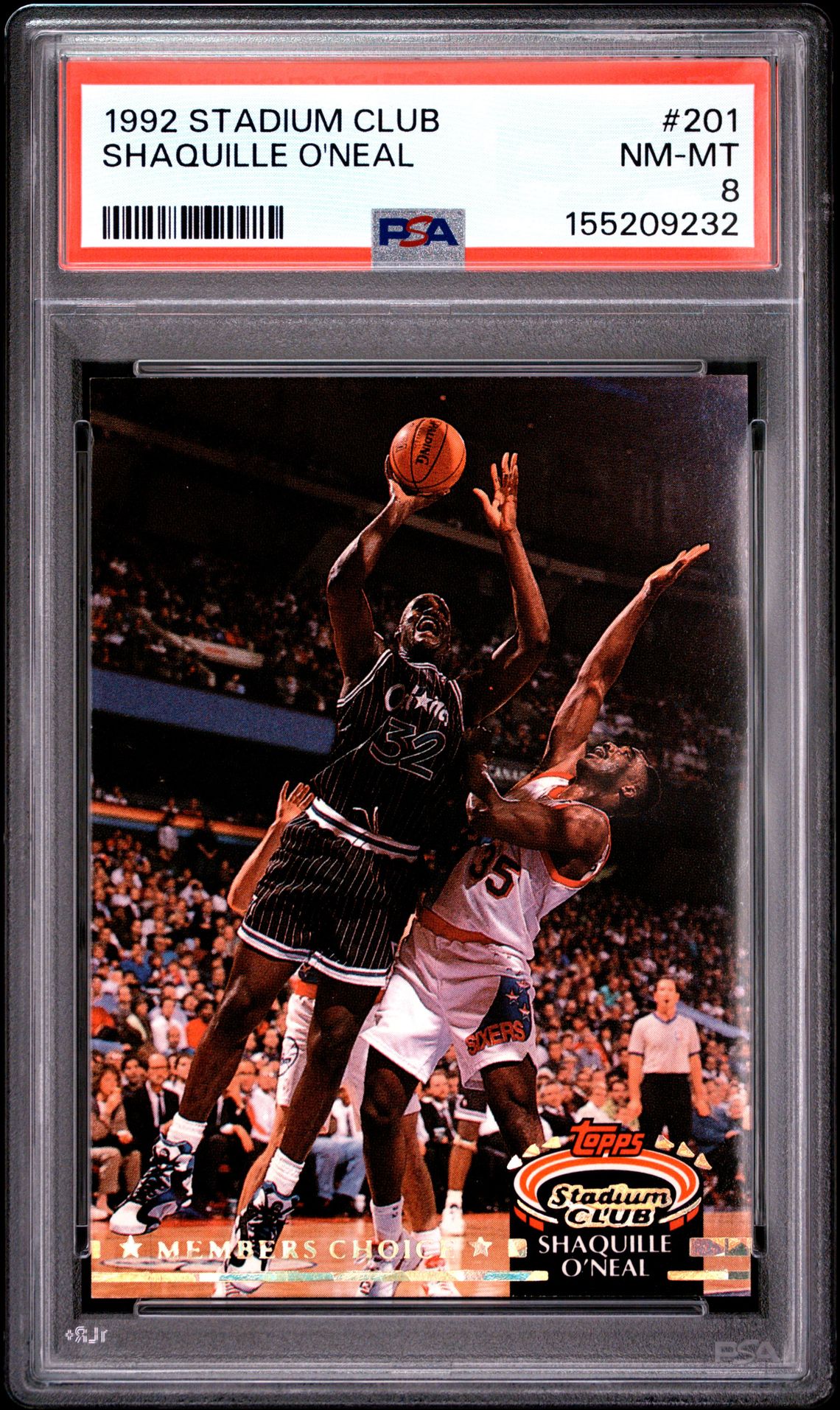 1992 Stadium Club Shaquille O'neal #201 Nm-Mt 8 front