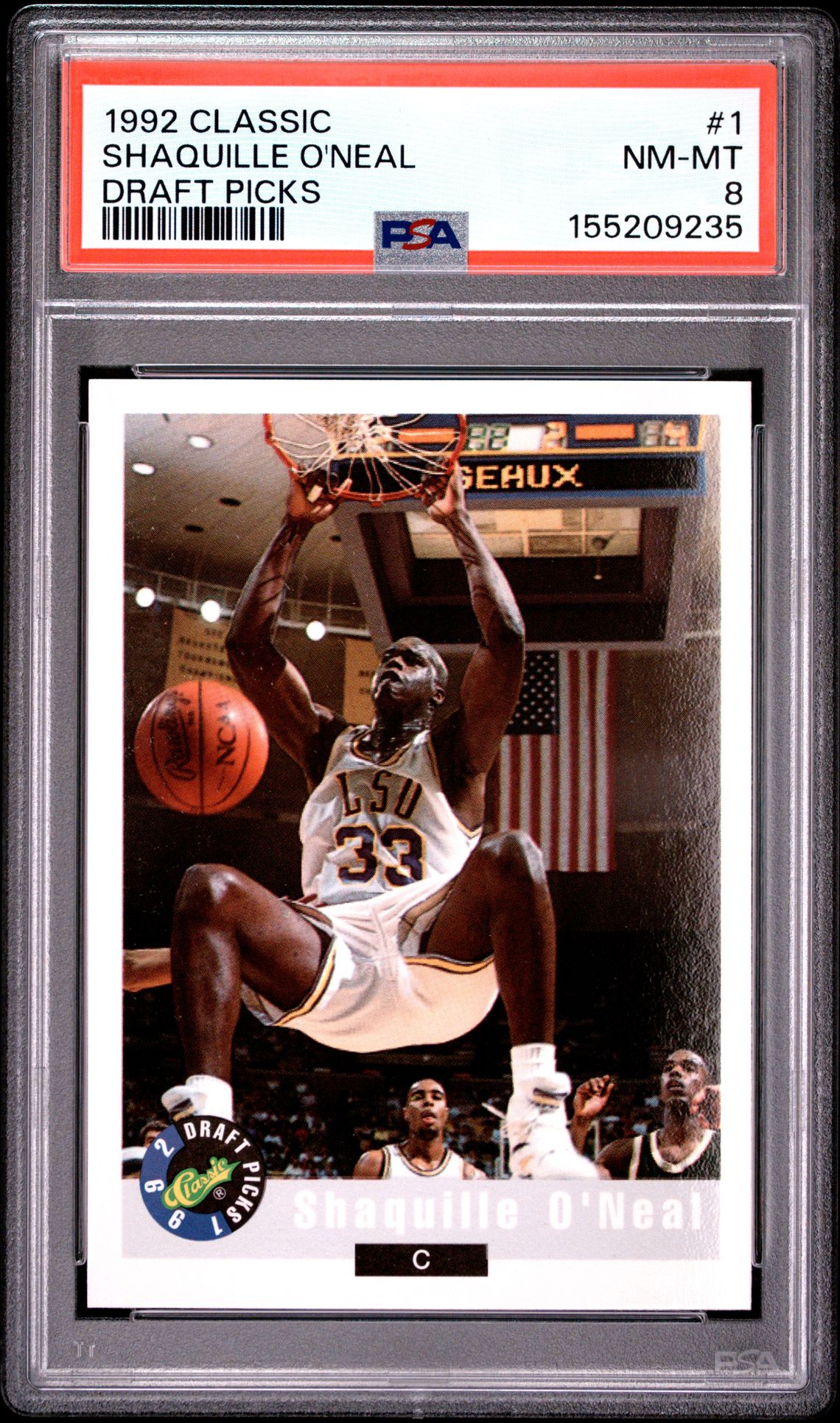 1992 Classic Draft Picks Shaquille O'neal #1 (Draft Picks) Nm-Mt 8 front