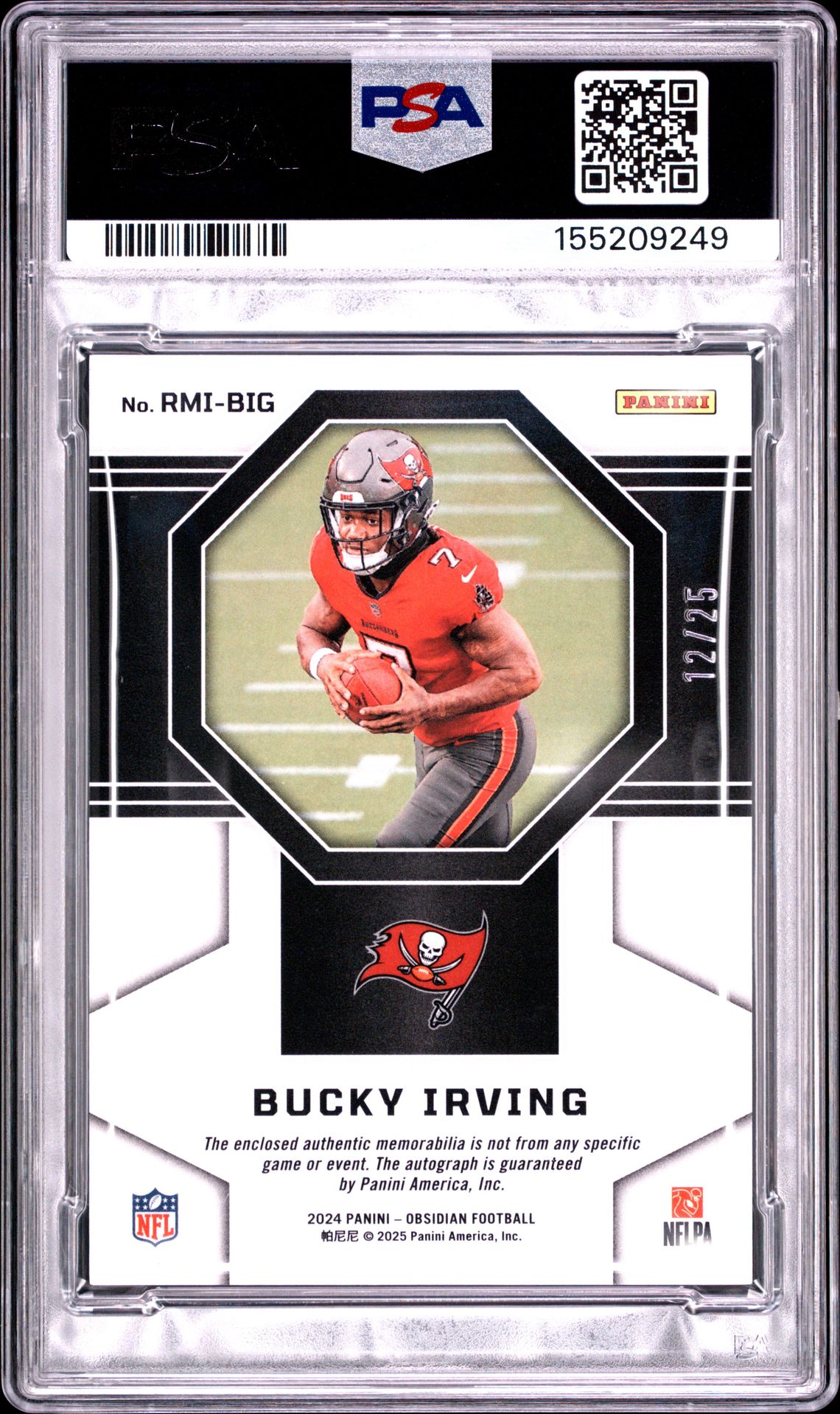 2024 Panini Obsidian Rookie Materials Ink Bucky Irving #Rmibig (Rookie Materials Ink-Blue) Nm-Mt 8 back