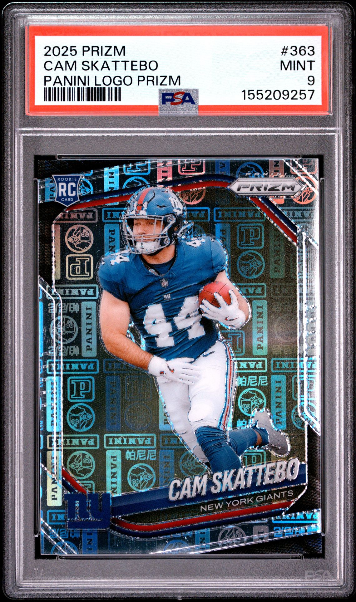 2025 Panini Prizm Cam Skattebo #363 (Panini Logo Prizm) Mint 9 front