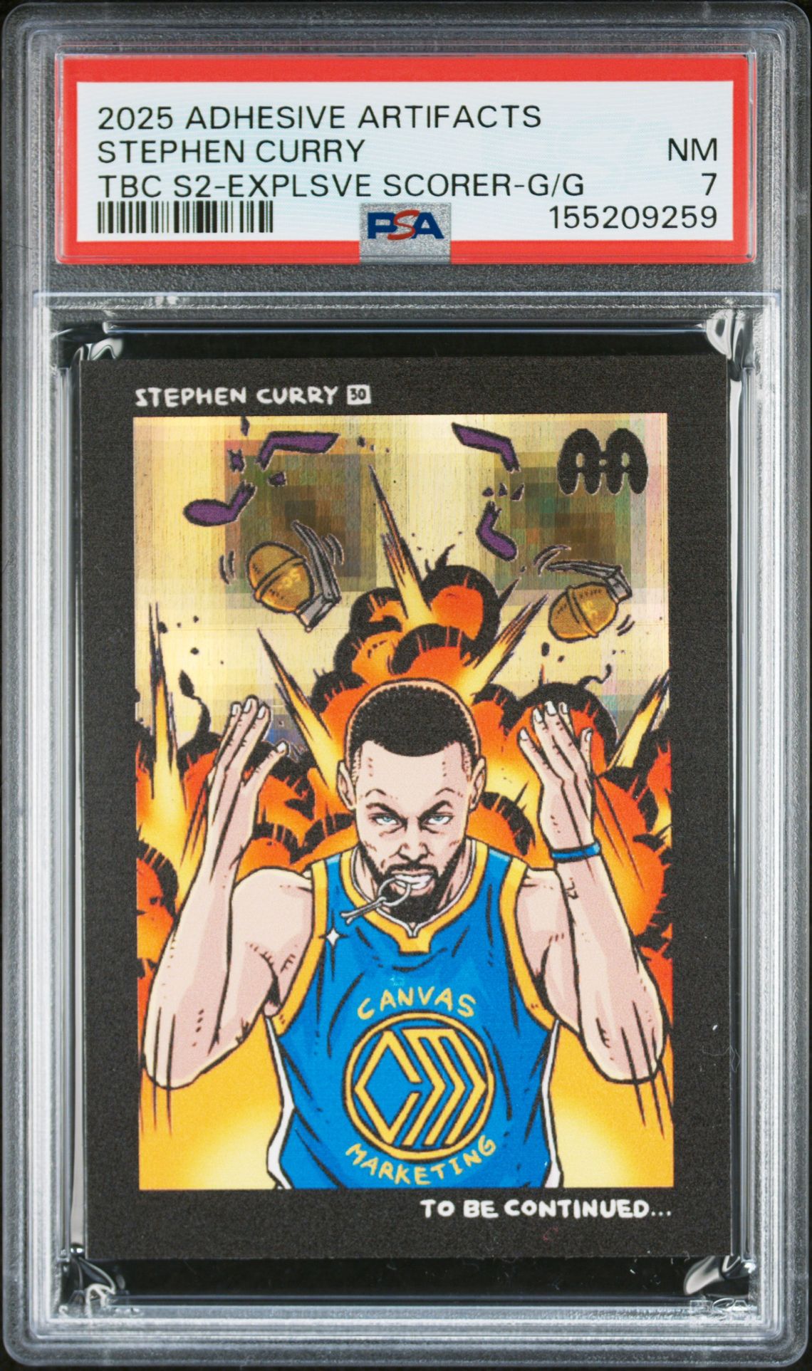 2025 Canvas Marketing Adhesive Artifacts Luckymong "To Be Continued..." Season 2 Stephen Curry (Tbc S2-Explsve Scorer-G/G) Nm 7 front