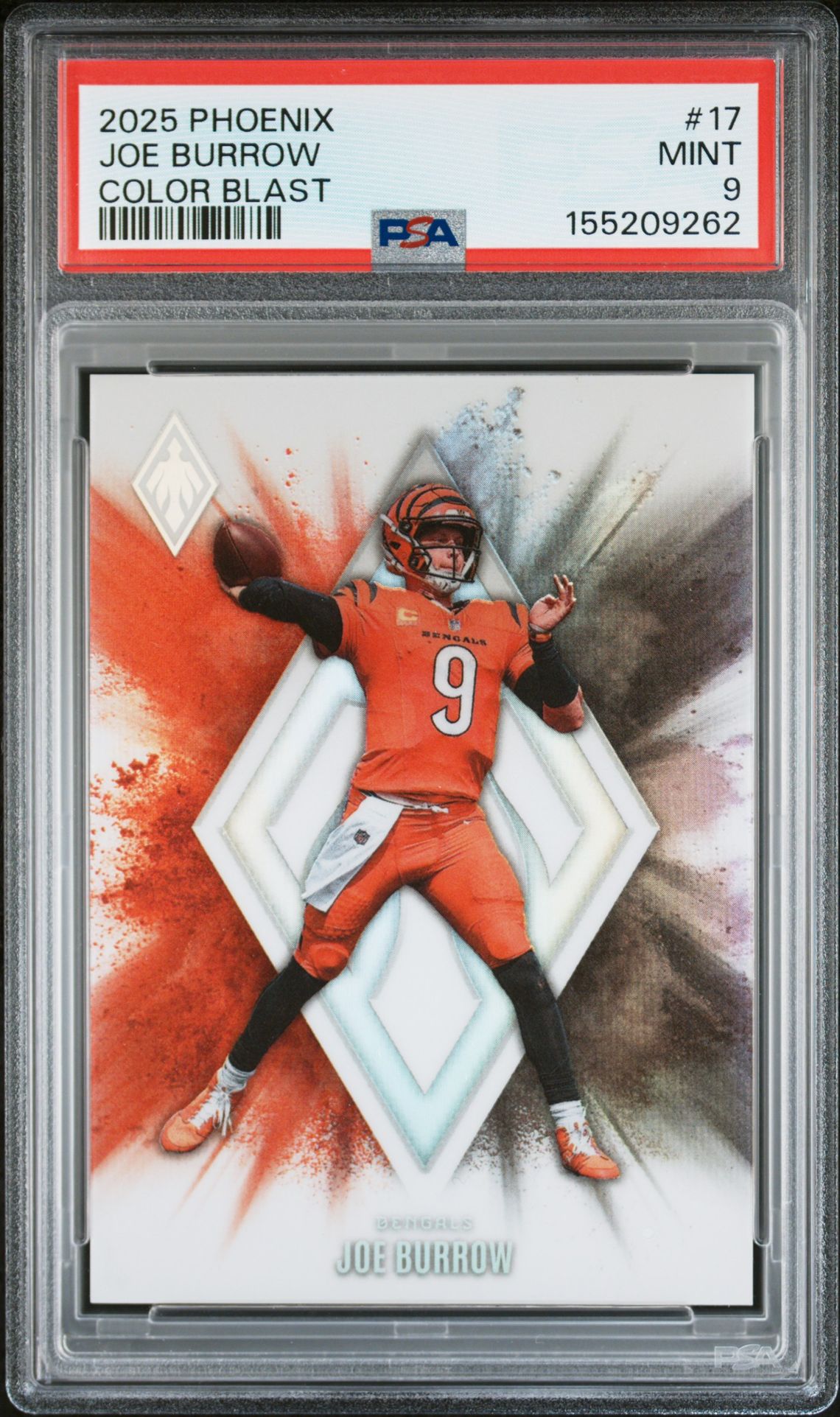 2025 Panini Phoenix Color Blast Joe Burrow #17 Mint 9 front