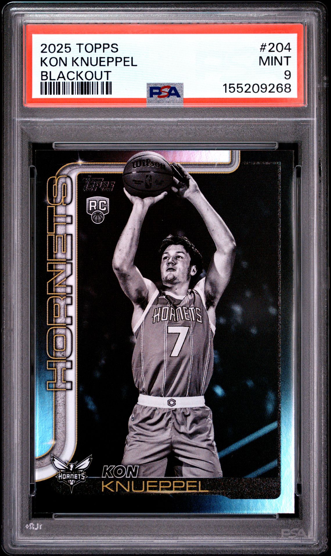 2025 Topps Kon Knueppel #204 (Blackout) Mint 9 front
