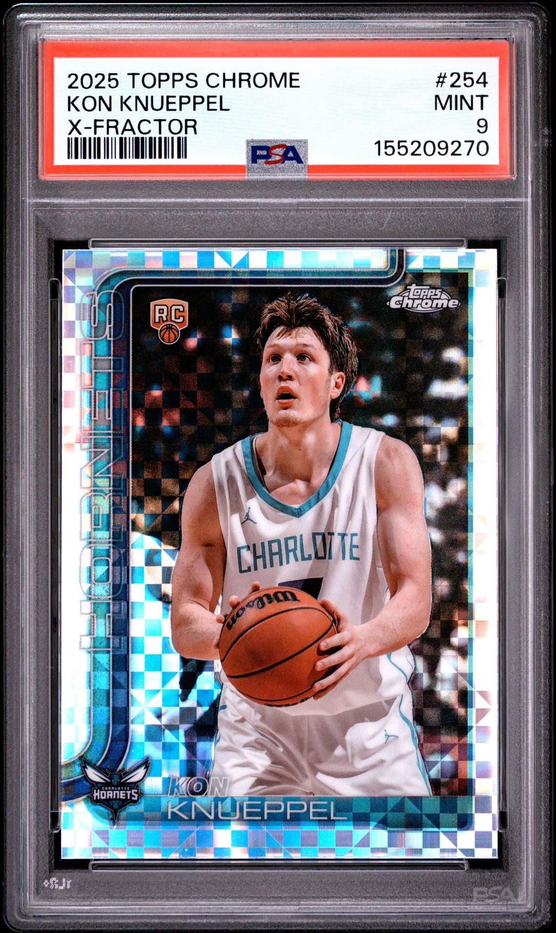 2025 Topps Chrome Kon Knueppel #254 (X-Fractor) Mint 9 front