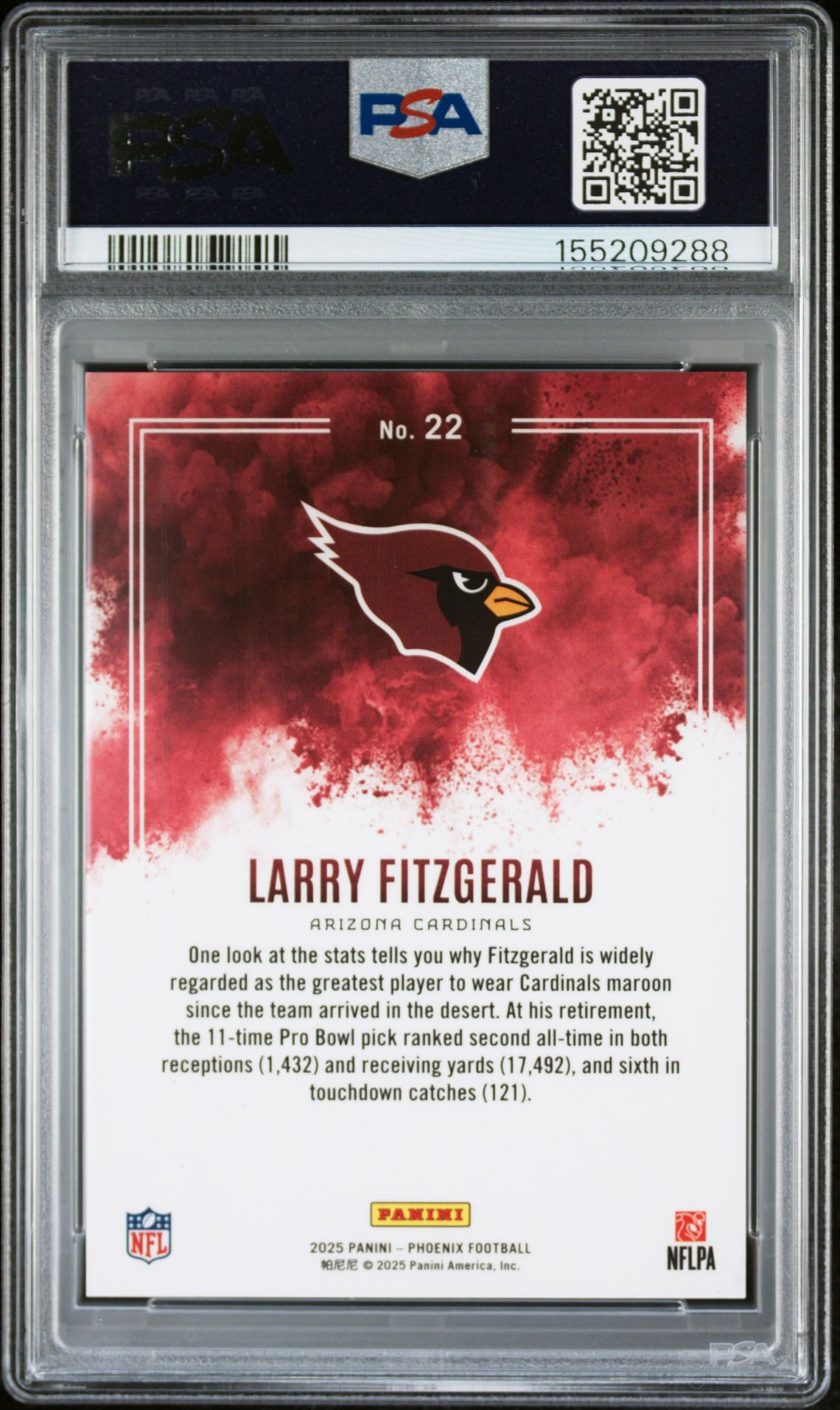 2025 Panini Phoenix Color Blast Larry Fitzgerald #22 Mint 9 back