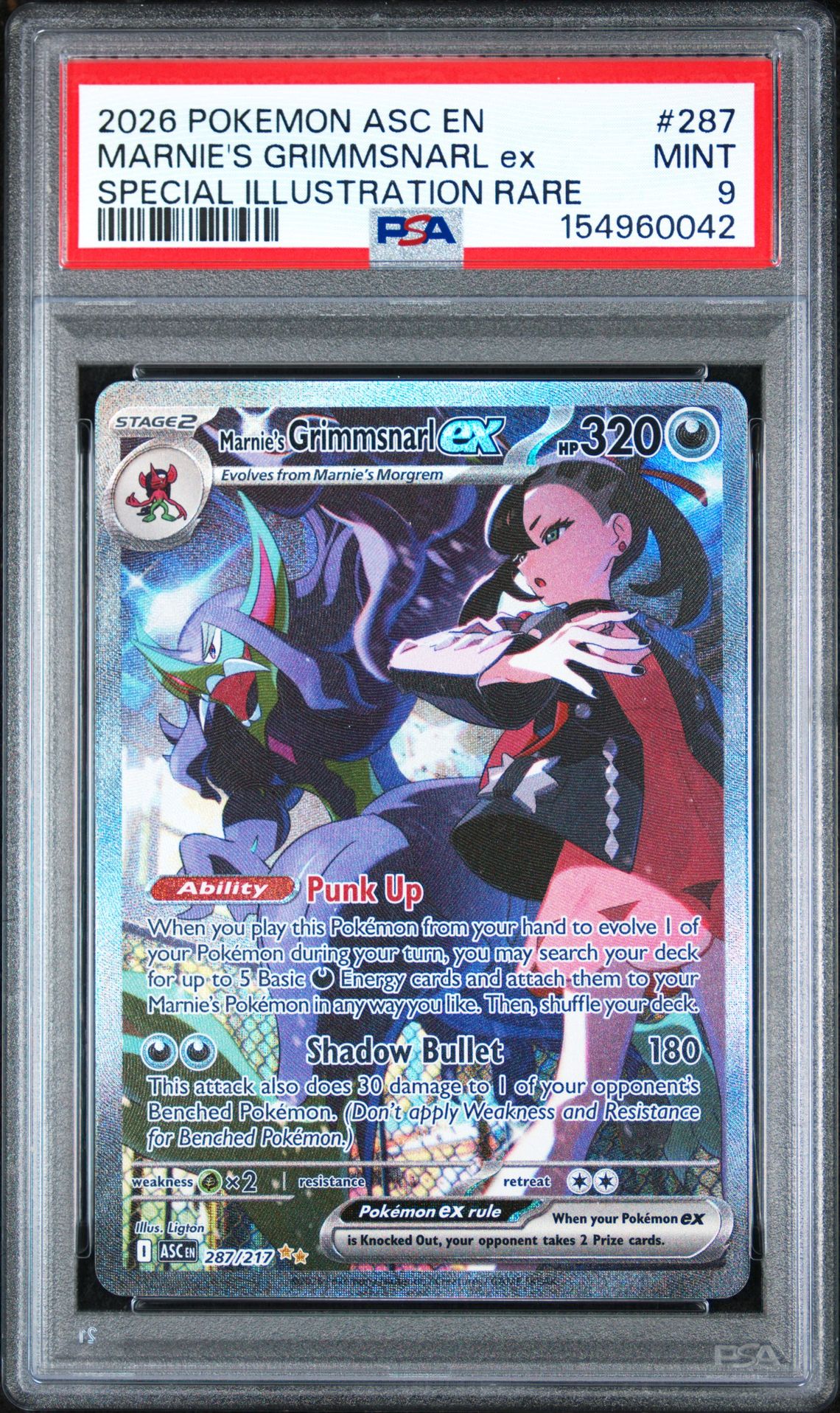 2026 Pokemon Asc En-Ascended Heroes Marnie's Grimmsnarl Ex #287 (Special Illustration Rare) Mint 9 front