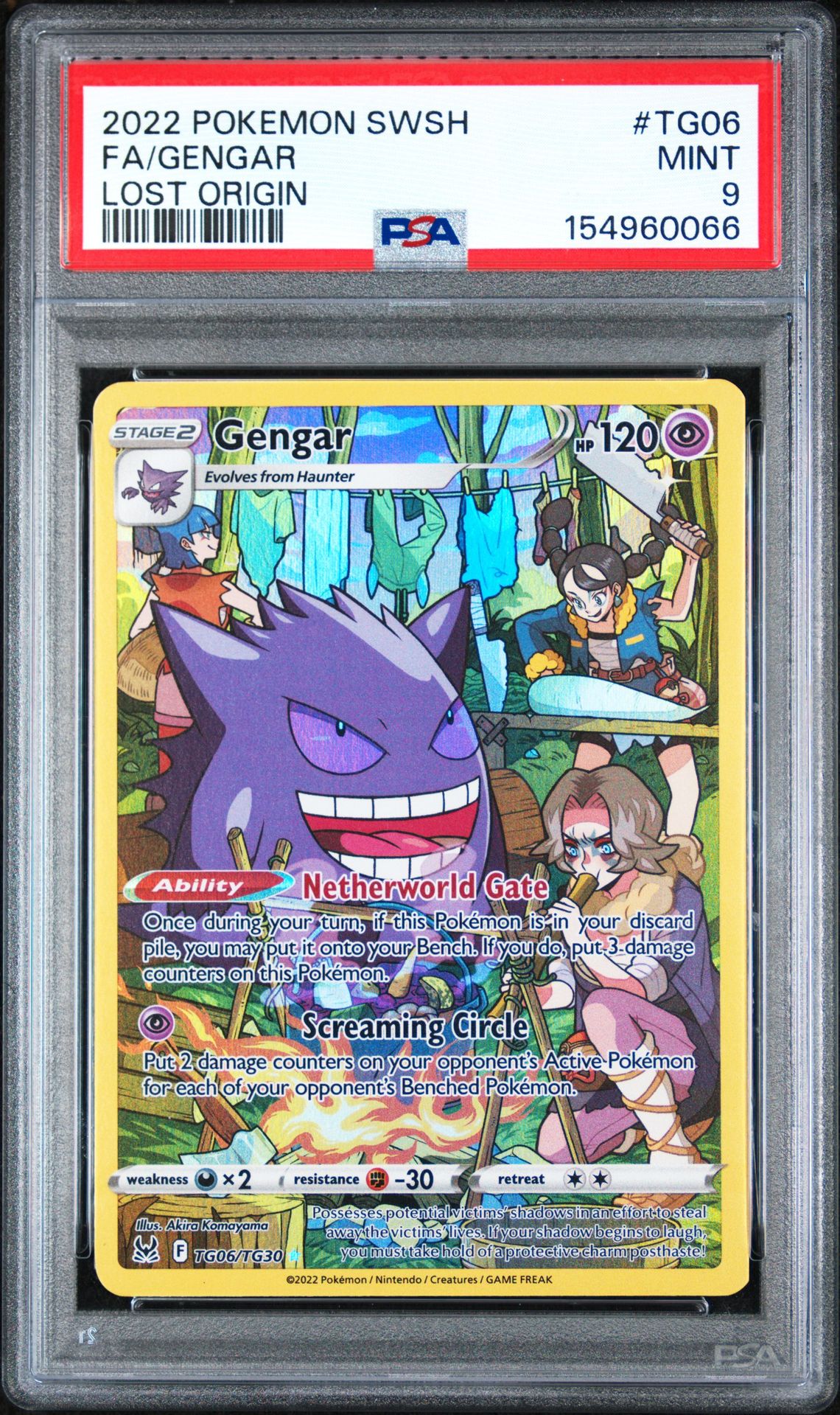 2022 Pokemon Sword & Shield Lost Origin Fa/Gengar #Tg06 (Lost Origin) Mint 9 front