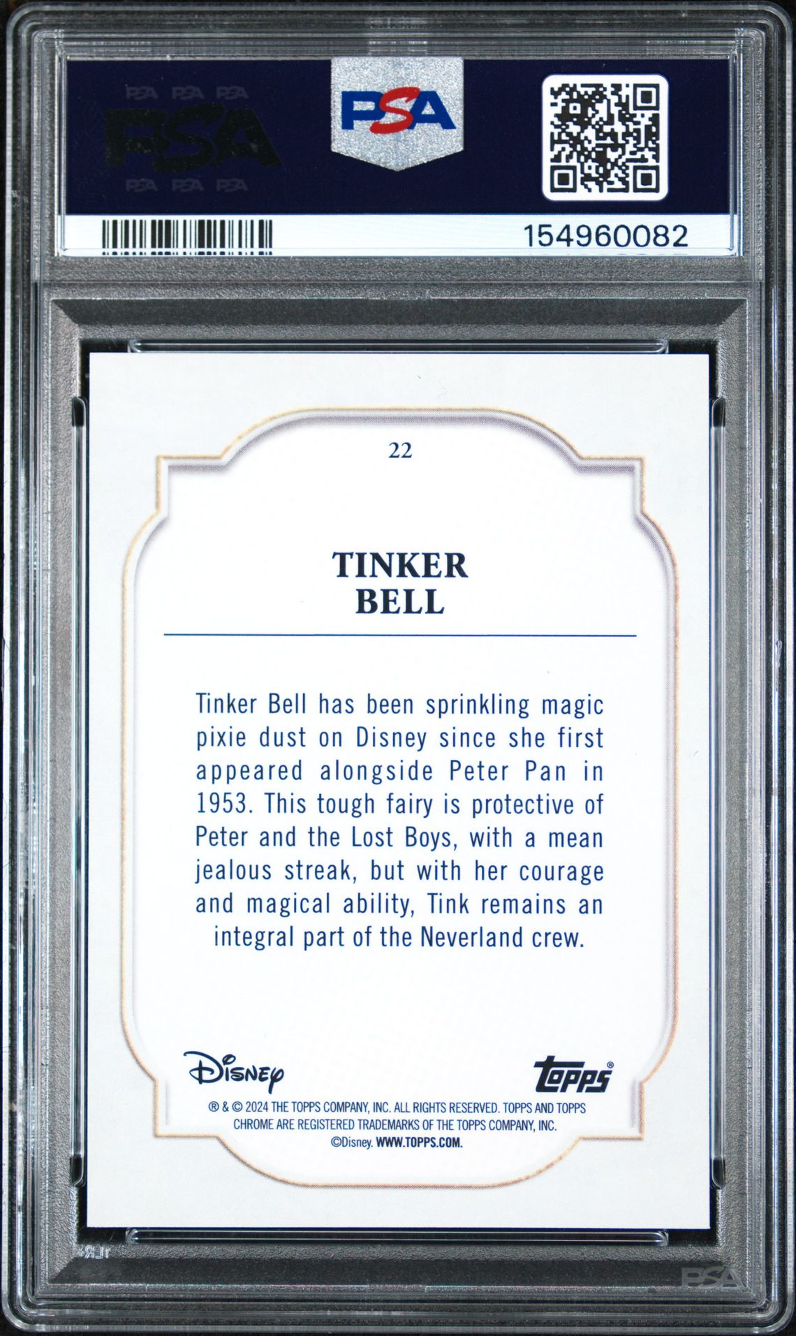 2024 Topps Chrome Disney Tinker Bell #22 (Black & White Speckle) Nm-Mt 8 back