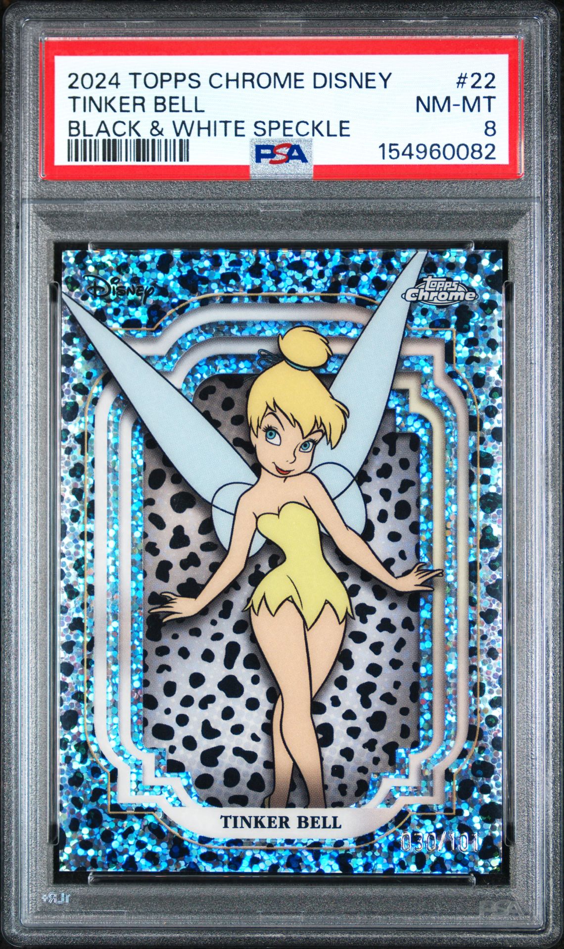 2024 Topps Chrome Disney Tinker Bell #22 (Black & White Speckle) Nm-Mt 8 front