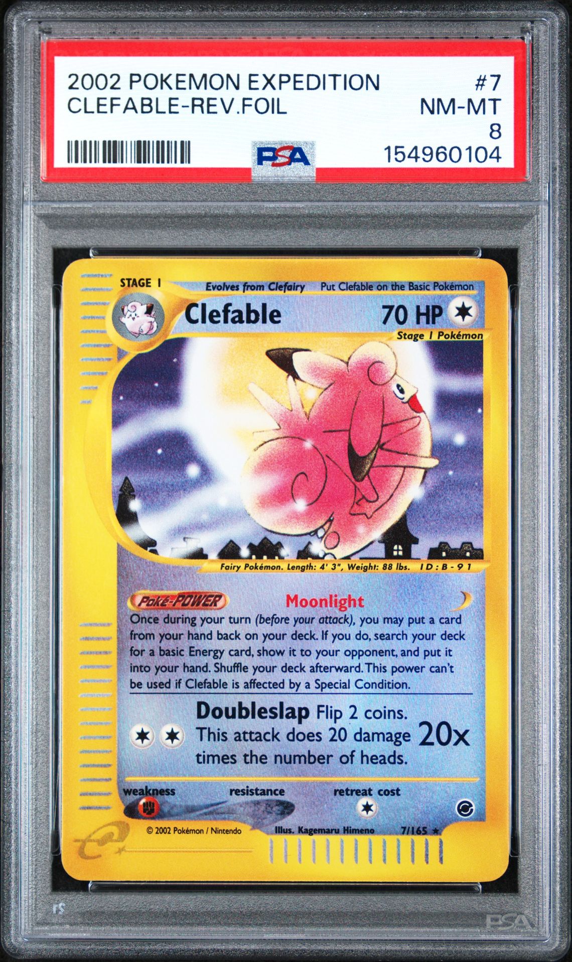 2002 Pokemon Expedition Clefable-Rev.foil #7 Nm-Mt 8 front