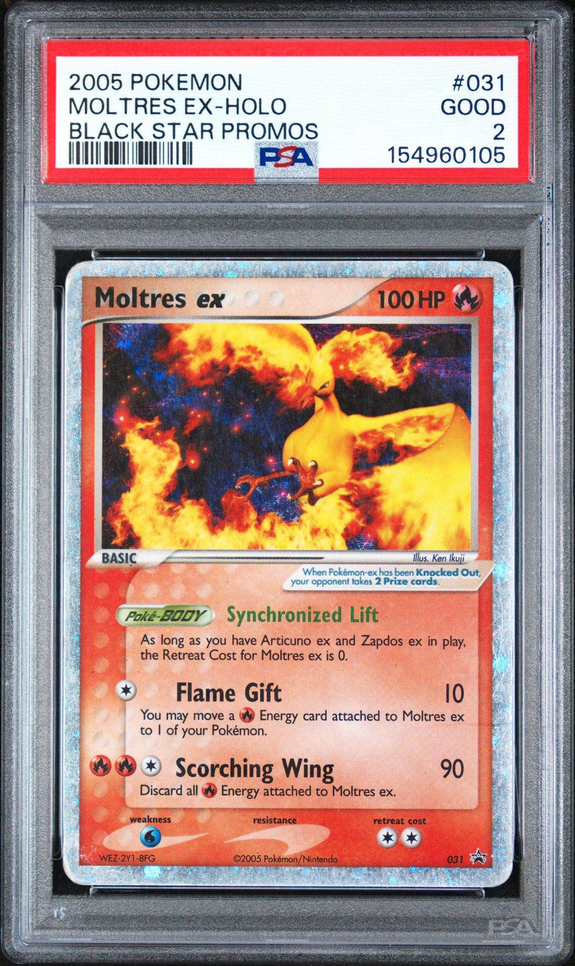 2005 Pokemon Black Star Promos Moltres Ex-Holo #031 (Black Star Promos) Good 2 front