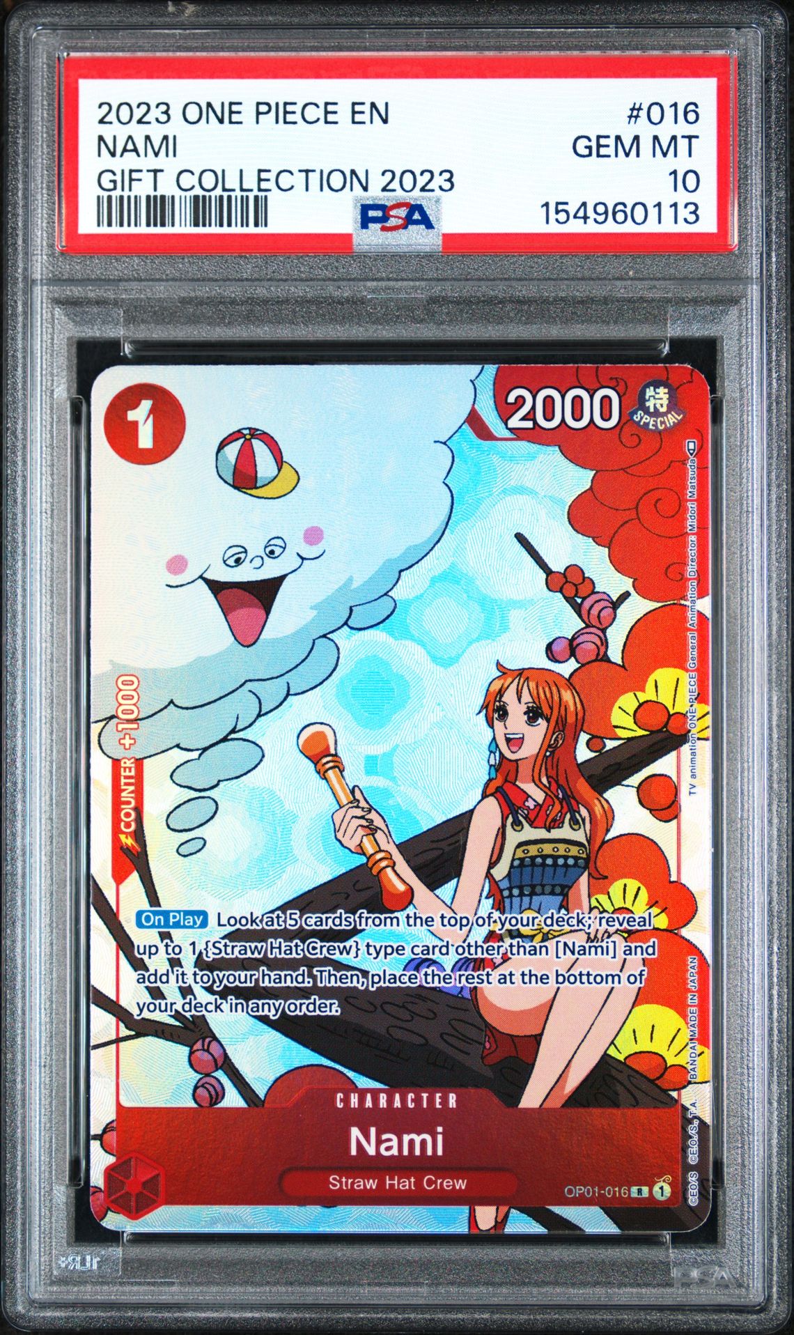 2023 ONE PIECE GIFT COLLECTION 2023 NAMI GIFT COLLECTION 2023 016 GEM MT 10 front