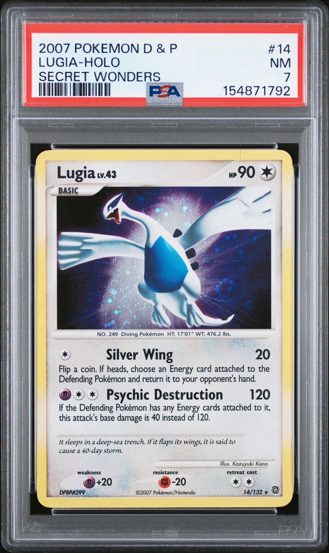2007 Pokemon Diamond & Pearl Secret Wonders Lugia-Holo #14 (Secret Wonders) Nm 7 front
