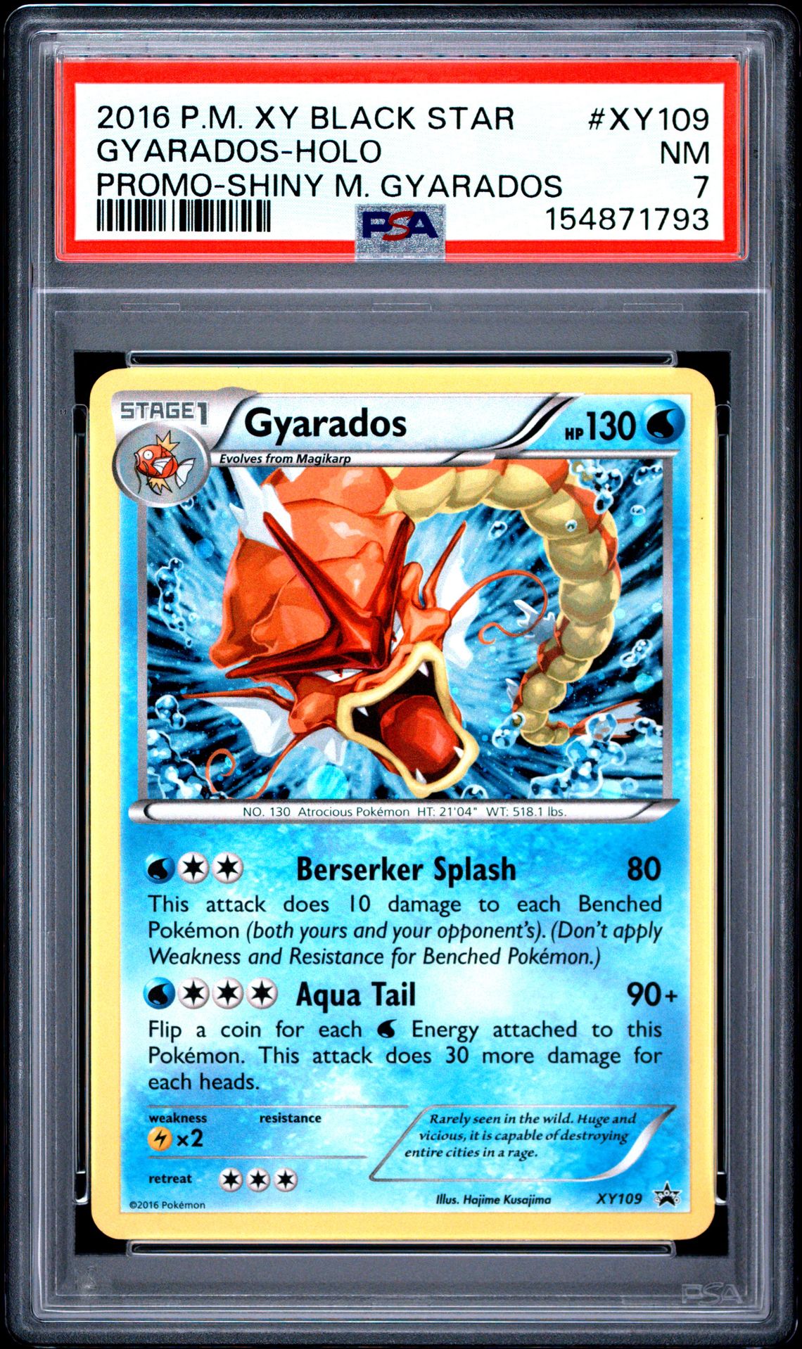 2016 Pokemon Xy Black Star Promo Gyarados-Holo #Xy109 (Promo-Shiny M. Gyarados) Nm 7 front