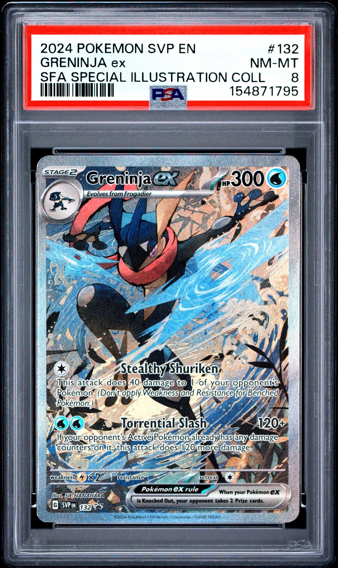 2024 Pokemon Svp En-Sv Black Star Promo Greninja Ex #132 (Sfa Special Illustration Coll) Nm-Mt 8 front
