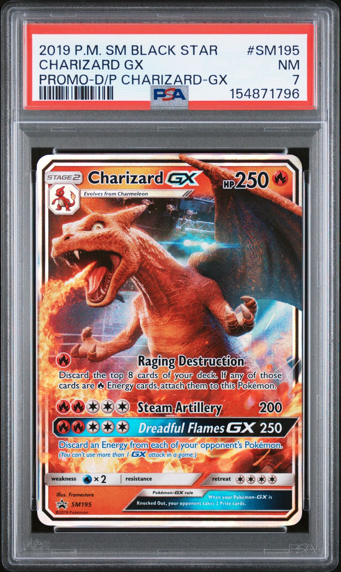 2019 Pokemon Sm Black Star Promo Charizard Gx #Sm195 (Promo-D/P Charizard-Gx) Nm 7 front