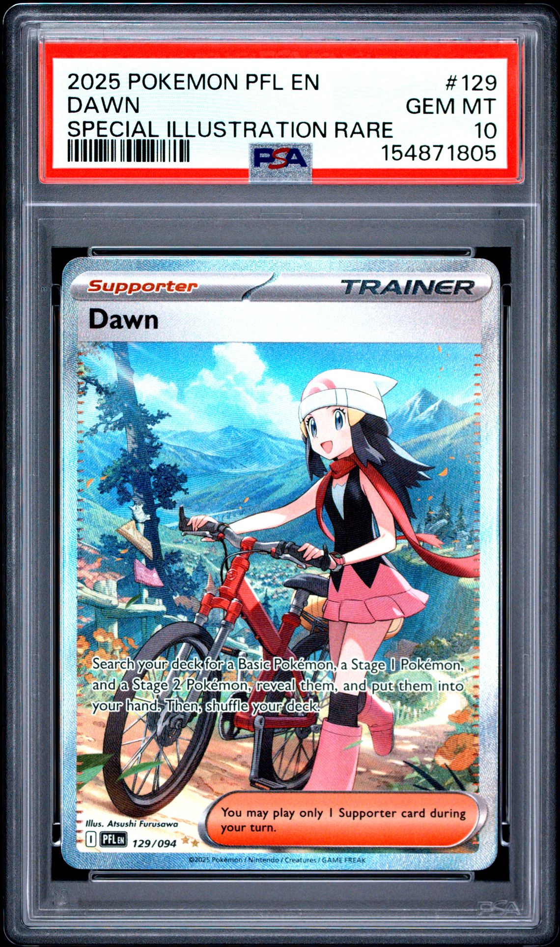 2025 Pokemon Pfl En-Phantasmal Flames Dawn #129 (Special Illustration Rare) Gem Mt 10 front
