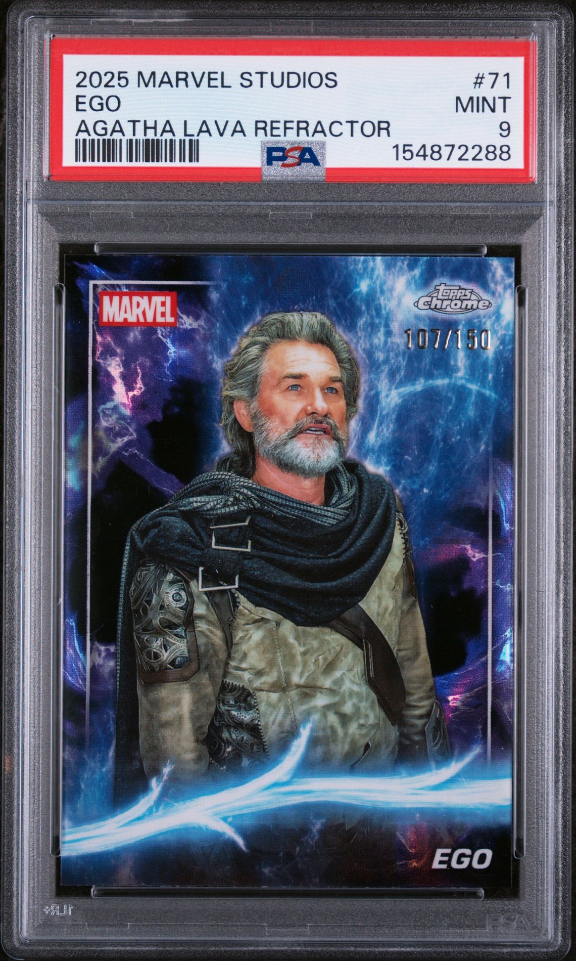 2025 Topps TOPPS MARVEL STUDIOS CHROME AGATHA LAVA REFRACTOR #71 Ego front